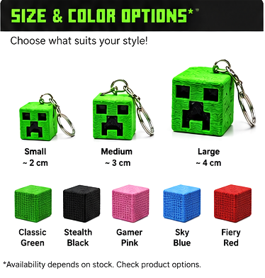 Creeper  Keychain | MinecraftGamer Keyring for Keys, Bags & Backpacks