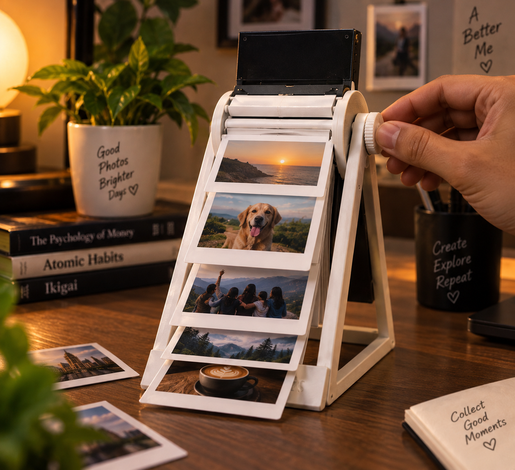 Photo Flip Display | Turn Your Memories One Flip at a Time | Unique Desk Decor