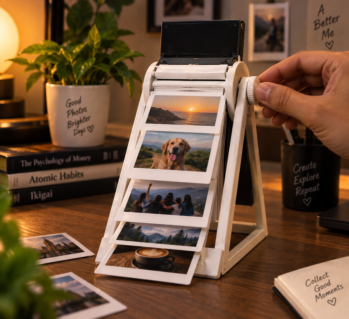 Photo Flip Display | Turn Your Memories One Flip at a Time | Unique Desk Decor