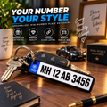 3D Number Plate Keychain For Car & Bikes