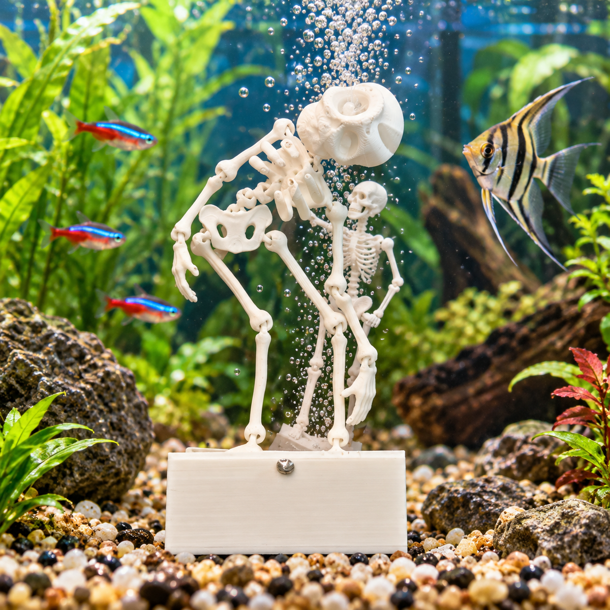 Dancing Skeleton Aquarium for Fish Tank Unique Aquarium Decoration
