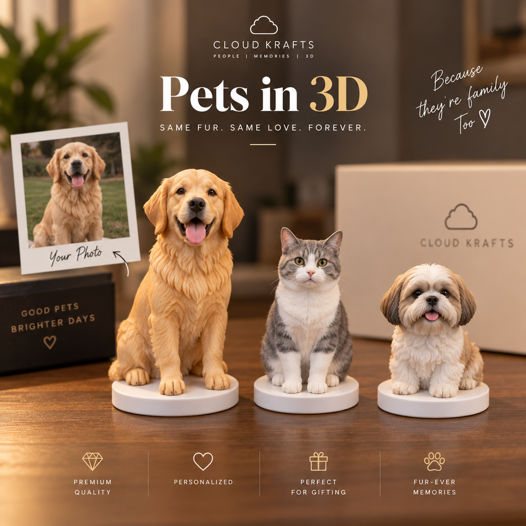 Custom 3D Photo Figurine – Personalized 3D Printed Statue (1 person )