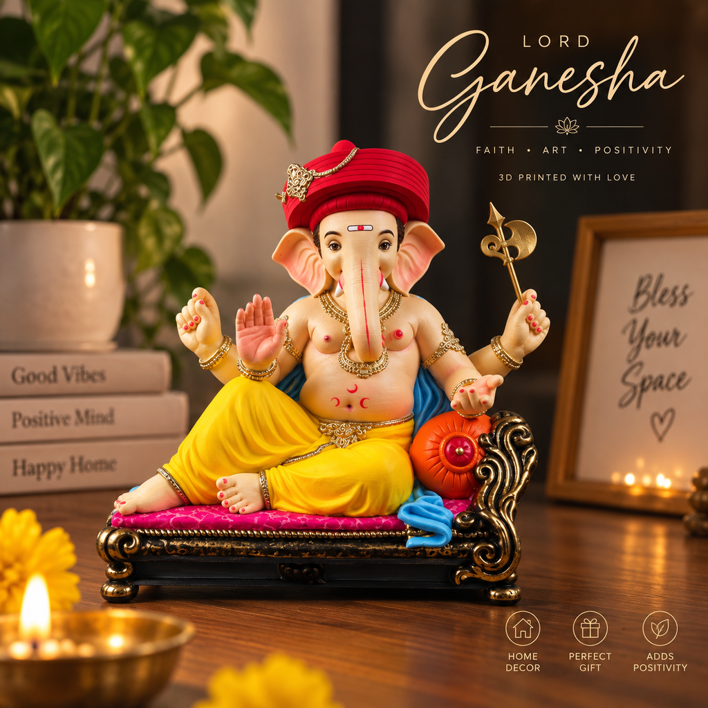 Premium 3D Printed Lord Ganesha Idol – Elegant Home & Office Décor