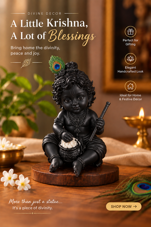 Beautiful Mini Krishna Idol for Mandir | Bal Gopal Laddu Gopal Decor