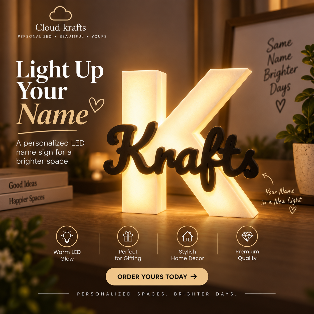 Personalized LED Name Light | Custom Room Décor