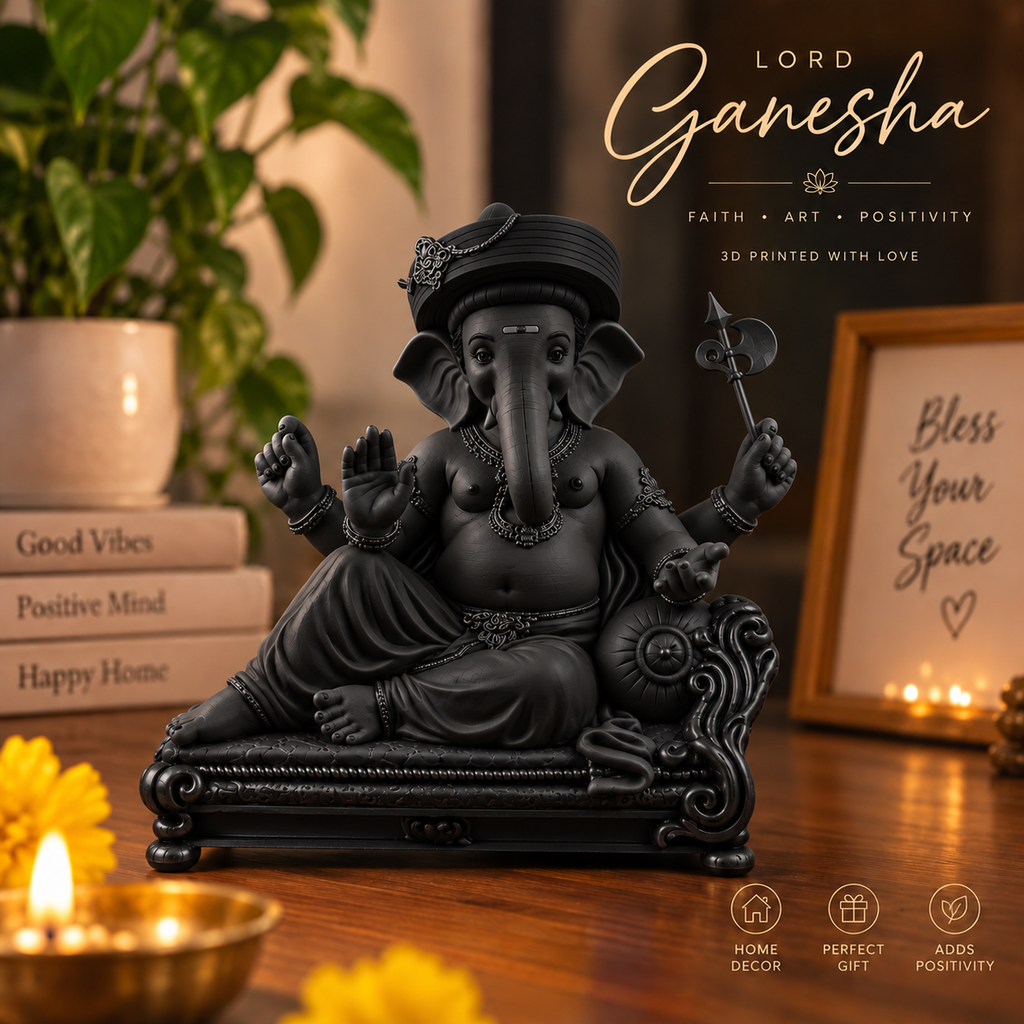 Premium 3D Printed Lord Ganesha Idol – Elegant Home & Office Décor