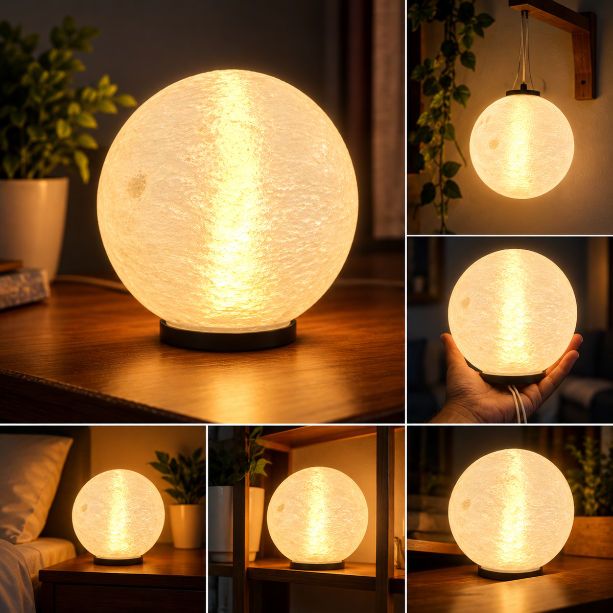 3D Moon Shadow Lamp | Glowing Moon Light for Bedroom & Home Decor