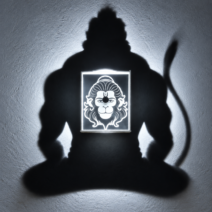 Hanuman Shadow Lamp | 3D LED Wall Light for Home, Pooja Room & Temple Decor