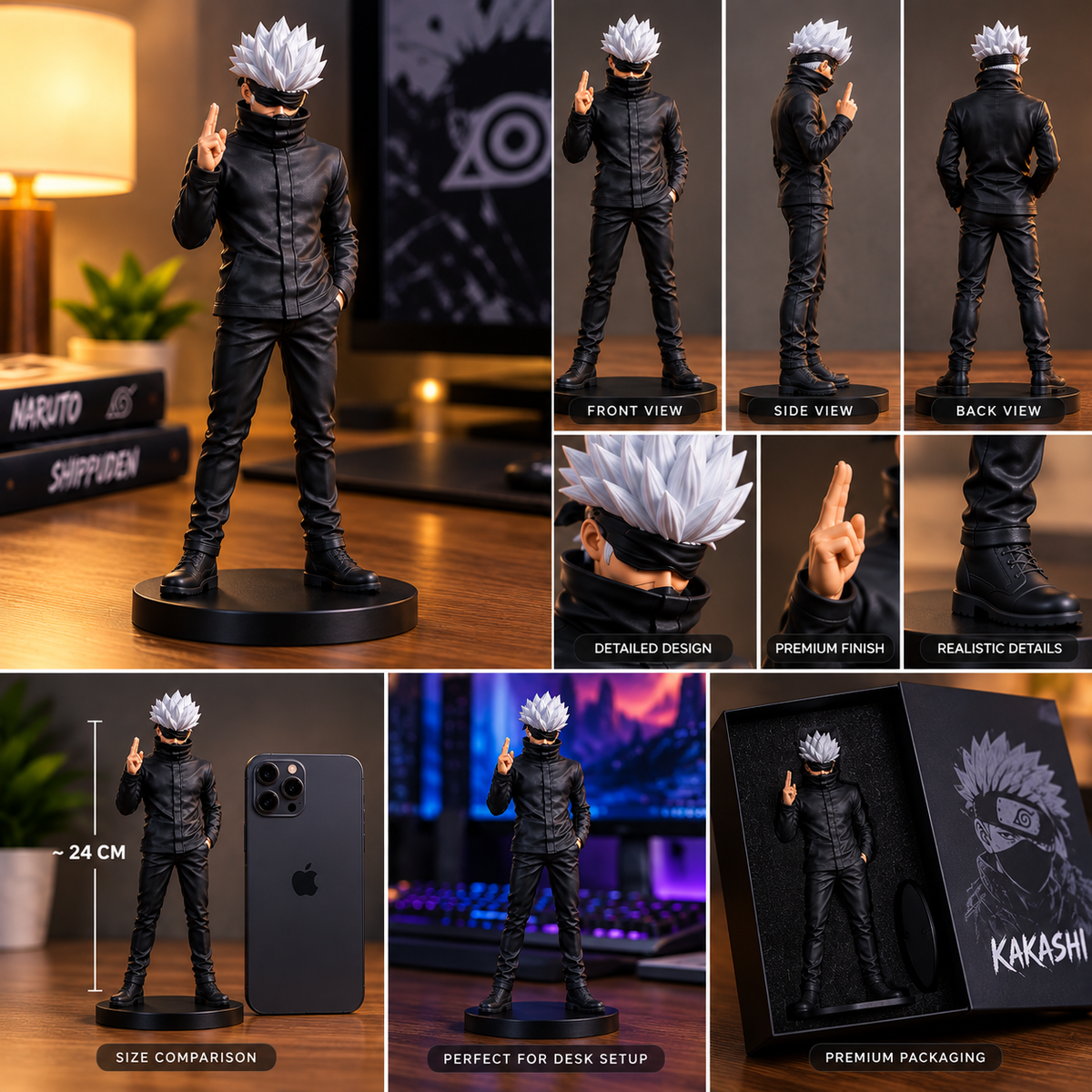 Kakashi Hatake Figurine | Naruto Anime Collectible for Desk & Room Decor