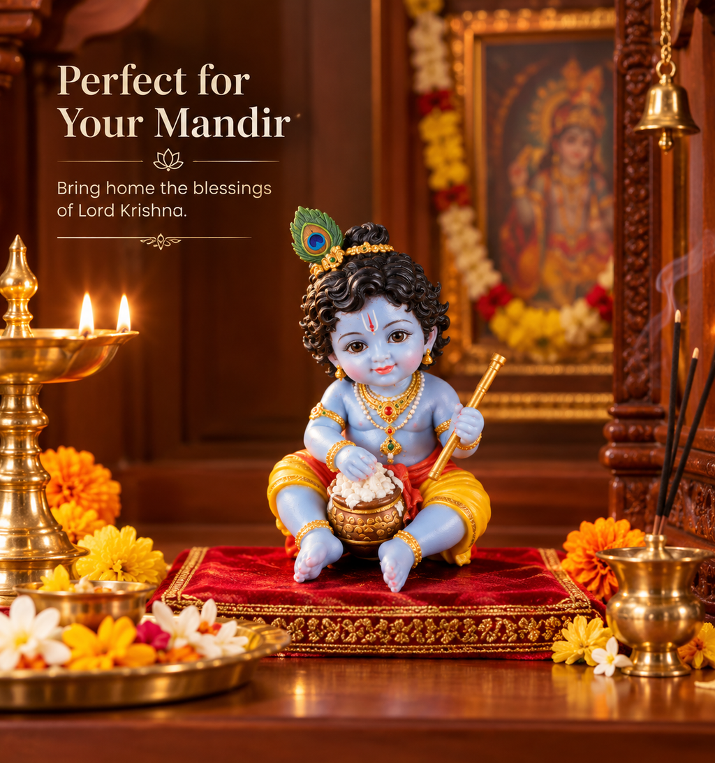 Beautiful Mini Krishna Idol for Mandir | Bal Gopal Laddu Gopal Decor