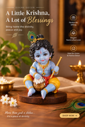 Beautiful Mini Krishna Idol for Mandir | Bal Gopal Laddu Gopal Decor